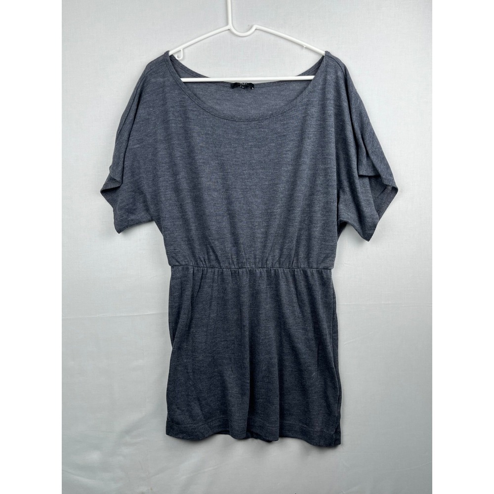 Tart Collections Dolman Sleeve Elastic Waist Mini Dress Large Charcoal Gray Knit